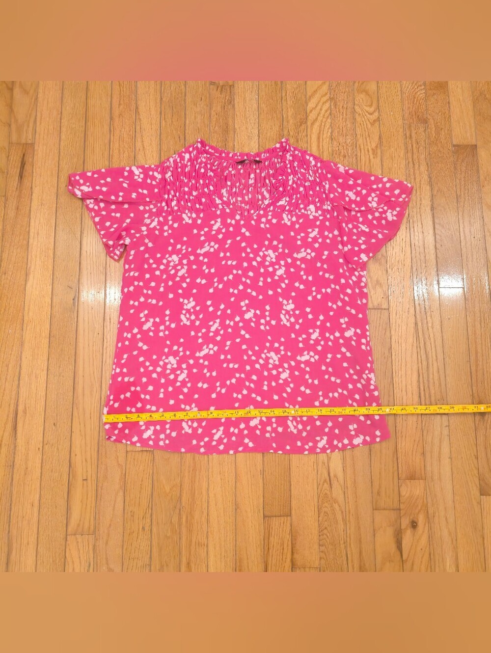 Women’s Pink Short Sleeve Printed Blouse